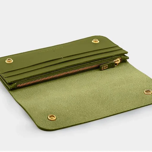 Minor History Ledger Wallet 2.0 Green Leather with Brass Snap - Barbera - Picture 2 of 11